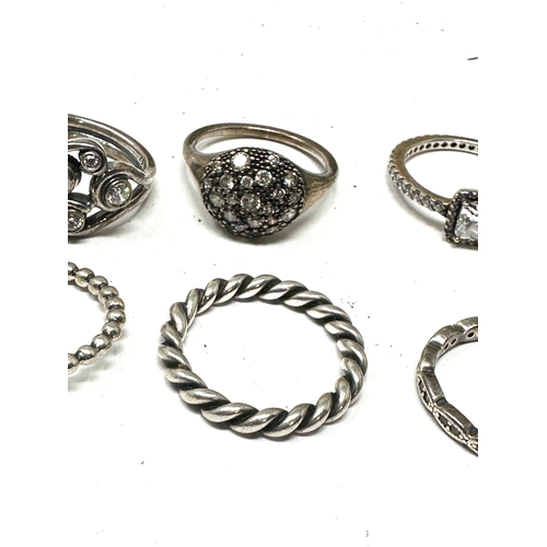 245 - 6 silver pandora rings