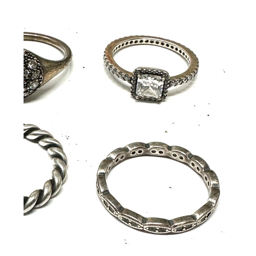 245 - 6 silver pandora rings