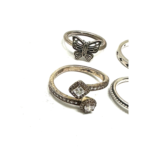 246 - 6 silver pandora rings