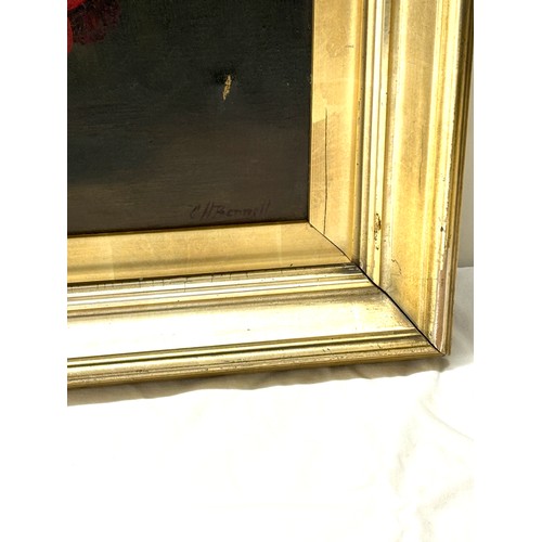 533 - Original framed Oil on canvas signed Charles Hoswon Bennett , measures approximately 21 inches by 28... 