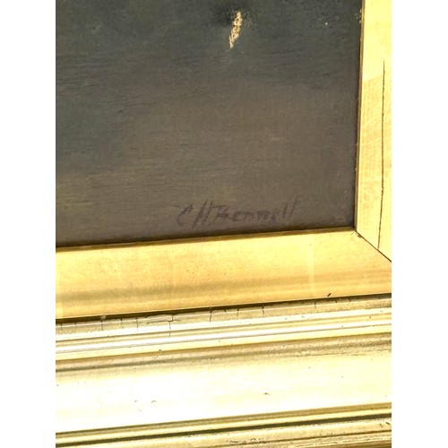 533 - Original framed Oil on canvas signed Charles Hoswon Bennett , measures approximately 21 inches by 28... 