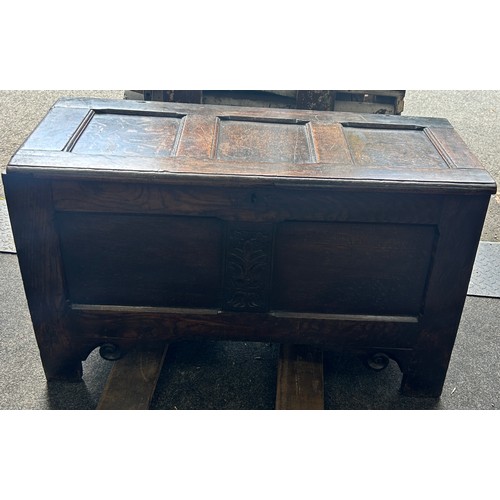 520 - 2 Panel blanket box measures approximately 25 inches tall 43 inches wide 19 inches depth