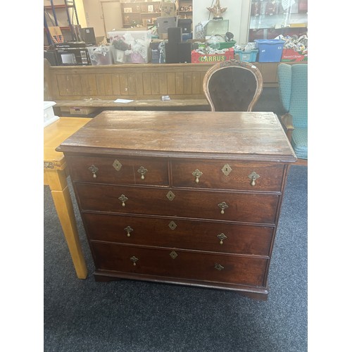 497 - 2 Over 3 Brass bound chest of drawers measures approximately 33 inches tall 38 inches wide 20 inches... 