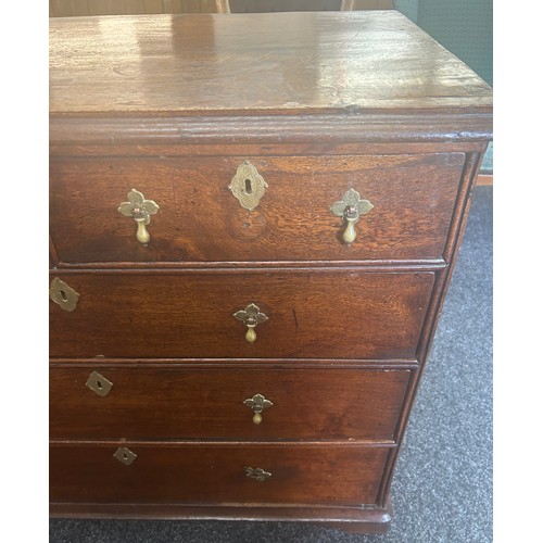 497 - 2 Over 3 Brass bound chest of drawers measures approximately 33 inches tall 38 inches wide 20 inches... 