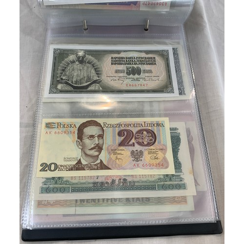 59 - Bank notes, 90% mint uncirculated, some very high values, 60 different World- wide, plus some Britis... 