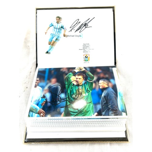 120 - Large selection of Signed footballers photos includes Coventry etc