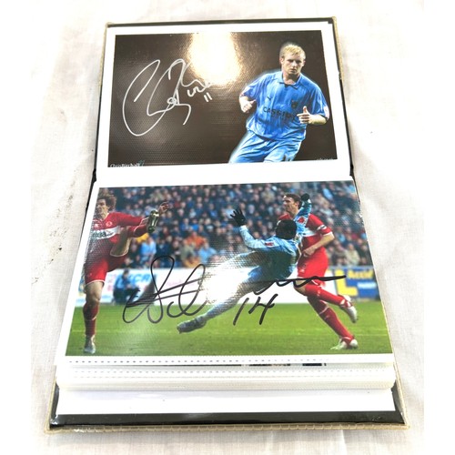 120 - Large selection of Signed footballers photos includes Coventry etc