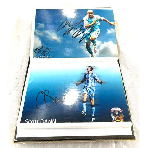 120 - Large selection of Signed footballers photos includes Coventry etc