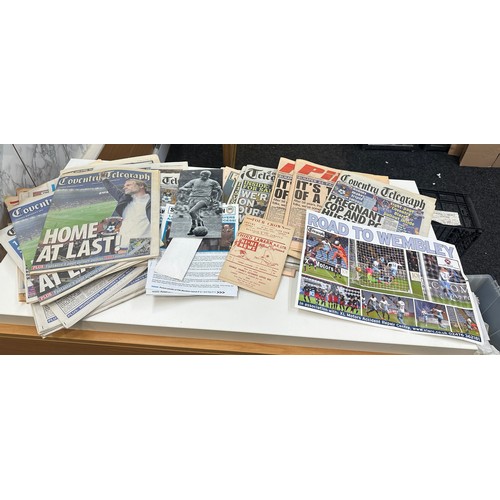 149 - Large selection of Coventry Football memorabilia to include news clippings, tickets, etc