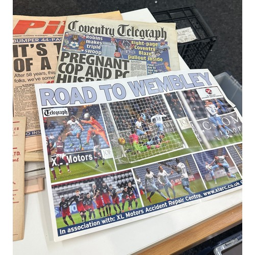 149 - Large selection of Coventry Football memorabilia to include news clippings, tickets, etc