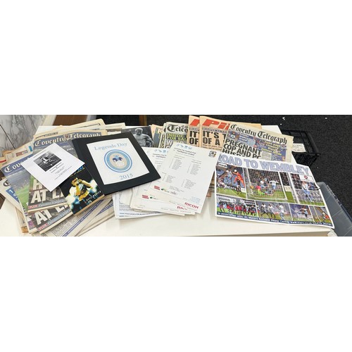 149 - Large selection of Coventry Football memorabilia to include news clippings, tickets, etc