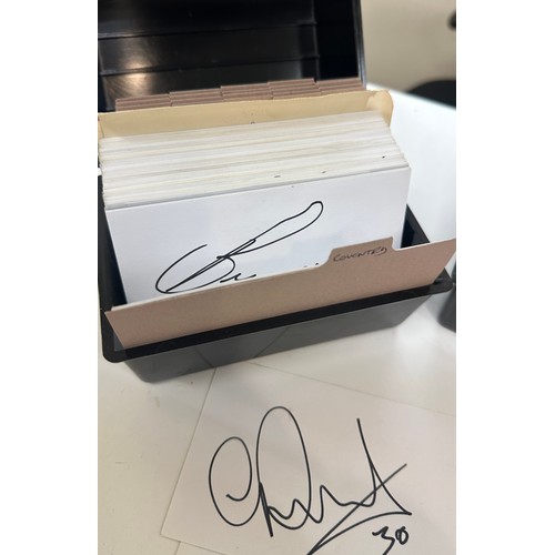 63 - Selection of signed autograph football cards to include Arsenal, Aston Villa, Coventry players etc