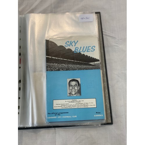 140 - Selection of Coventry City football programmes includes 1960s etc