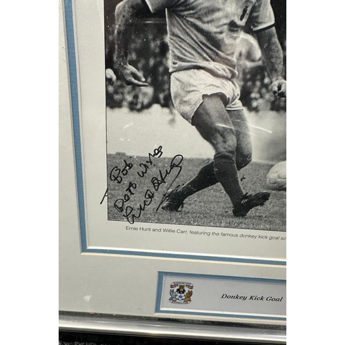 47 - Coventry City Football print with original signature ' Donkey Kick Goal' measures approx 19 inches w... 