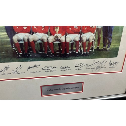 78 - England World Cup winners 1966 picture with original signatures by players, ' Nobby Stiles', ' Roger... 