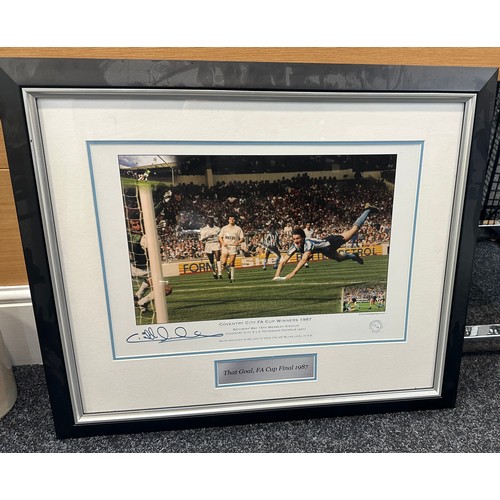 69 - ' Coventry City FA Cup Winners 1987' , ' That Goal, FA Cup Final 1987' print with the original signa... 