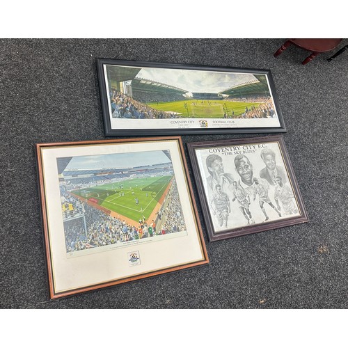 79 - Three framed Coventry Football prints to include ' Coventry City F.C The Sky Blues', ' I was there 3... 