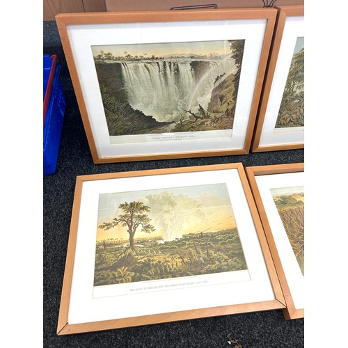 30 - Set of 6 lithograph prints of Victoria Falls, approximate frame measurements: 21 x 17 inches, F.Jone... 