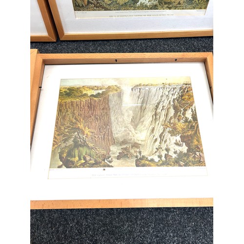 30 - Set of 6 lithograph prints of Victoria Falls, approximate frame measurements: 21 x 17 inches, F.Jone... 