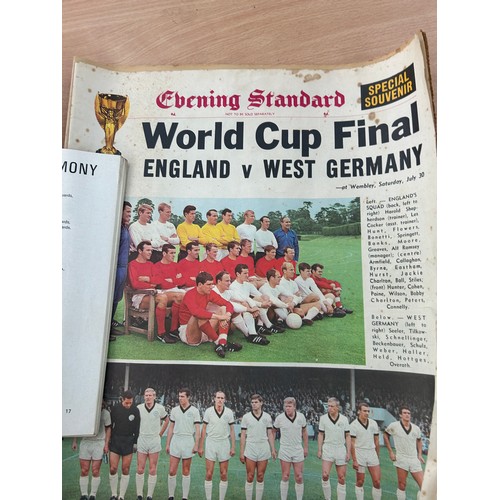 73 - World cup 1966 England v Germany evening standard newspaper, 1966 World Cup official programme