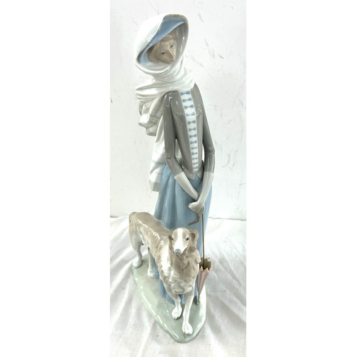 314 - Lladro 4594 lady and greyhound large figure, retired piece, overall height 16 inches, good overall c... 