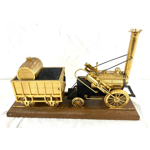 36 - Vintage Stephens locomotive and tender, large model with clock, untested, approximate measurements 1... 