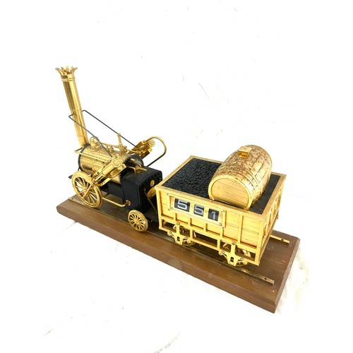 36 - Vintage Stephens locomotive and tender, large model with clock, untested, approximate measurements 1... 