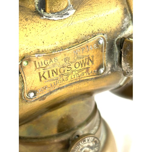 1 - Antique Lucas F146 kings own brass car lamp