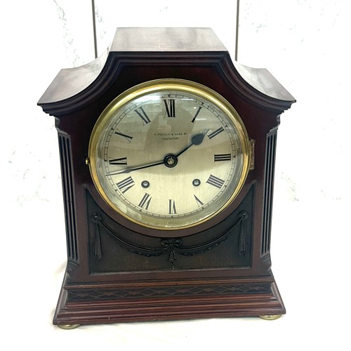 66 - Vintage 2 Key hole mantle clock, H Pidduck and sons ltd