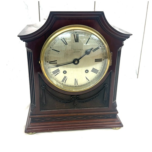 66 - Vintage 2 Key hole mantle clock, H Pidduck and sons ltd