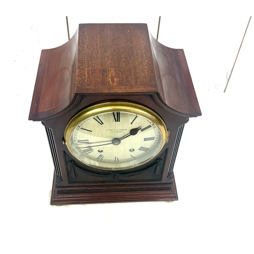 66 - Vintage 2 Key hole mantle clock, H Pidduck and sons ltd