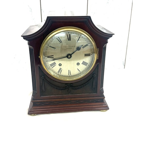 66 - Vintage 2 Key hole mantle clock, H Pidduck and sons ltd