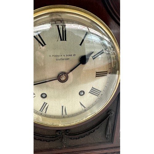 66 - Vintage 2 Key hole mantle clock, H Pidduck and sons ltd