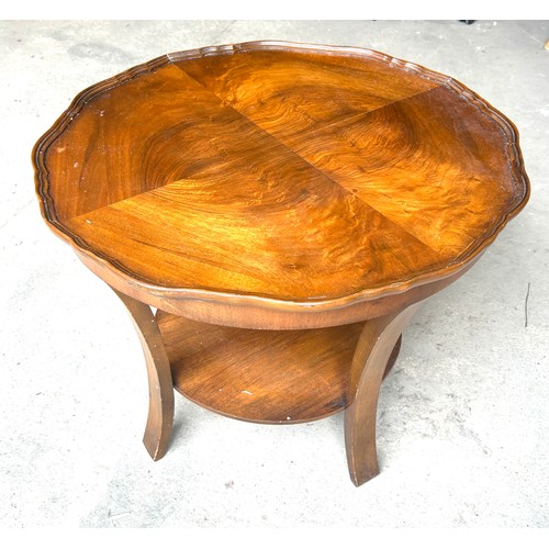 446 - Walnut occasional table, Height 19 inches, Diameter 24 inches