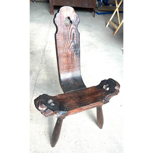 386 - 3 Legged hall chair, approximate height 30 inches