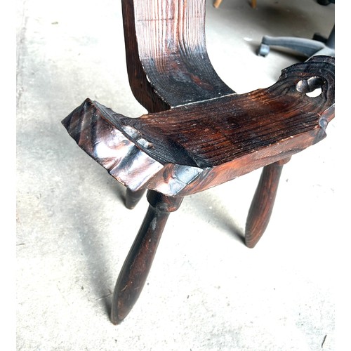 386 - 3 Legged hall chair, approximate height 30 inches