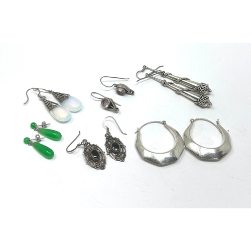 249 - 6 pairs of silver earrings stone set etc