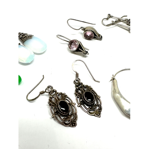 249 - 6 pairs of silver earrings stone set etc