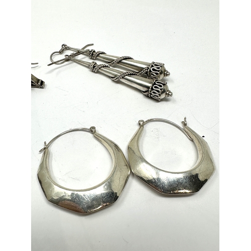 249 - 6 pairs of silver earrings stone set etc