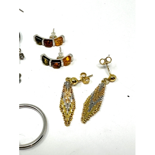 250 - 6 pairs of silver earrings stone set etc