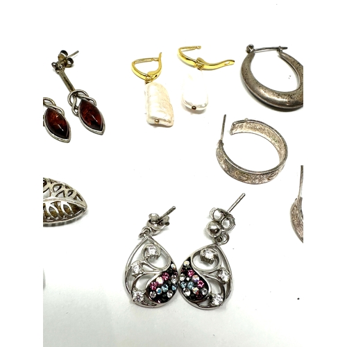 251 - 6 pairs of silver earrings stone set etc