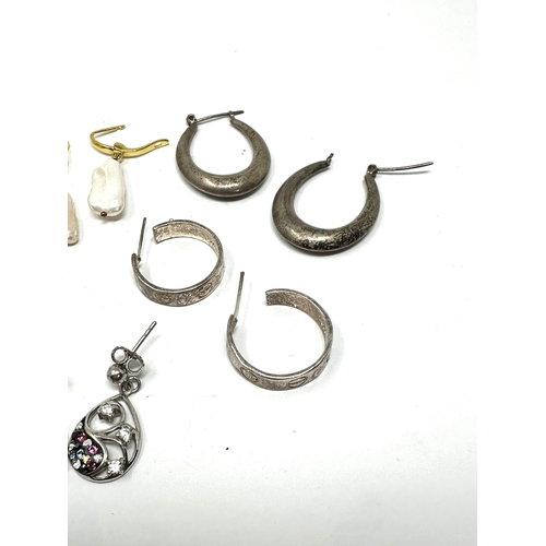 251 - 6 pairs of silver earrings stone set etc