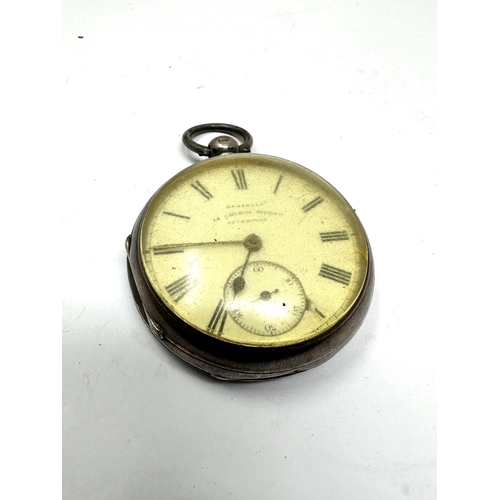 454 - Antique silver fusee pocket watch Russells  liverpool the watch is ticking not tested