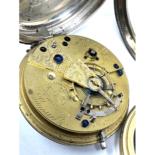 455 - Antique silver pocket watch h samuel manchester the watch is ticking not tested weight 141g