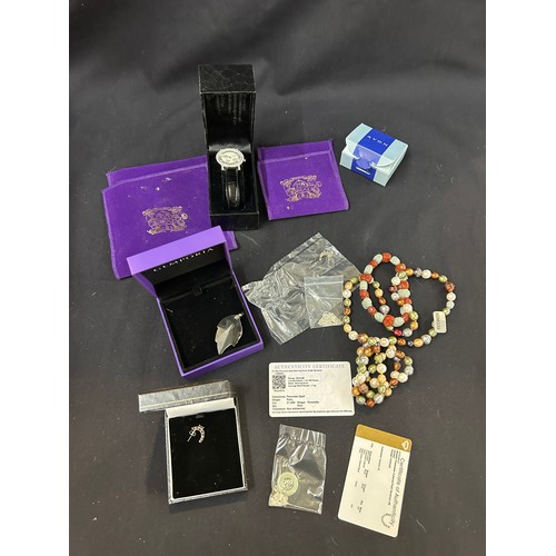 449 - Selection of ladies costume jewellery to include Gemporia necklaces, bracelet, earrings etc, watch (... 