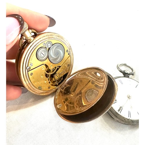 542 - Two vintage pocket watches on silver and one gold plated