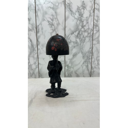 16 - Bronze oriental figure 12 inches tall