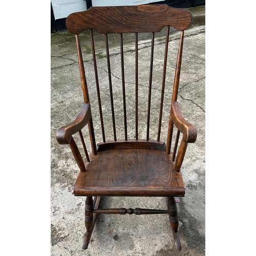 372 - Vintage oak rocking chair, overall height 41 inches