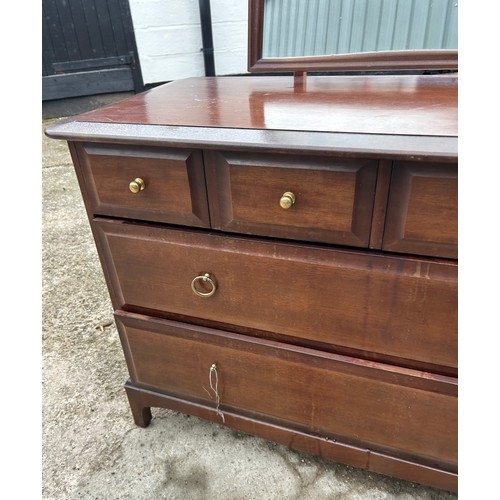 424 - Stagg 6 drawer dressing table, 2 handles missing, approximate overall measurements: Height 50 inches... 