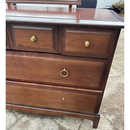 424 - Stagg 6 drawer dressing table, 2 handles missing, approximate overall measurements: Height 50 inches... 